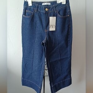 NWT Zara Wide Leg Crop Jeans